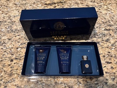 Versace Dylan Blue Pour Homme Cologne 3 Piece Travel Size Gift Set for Men *NEW*