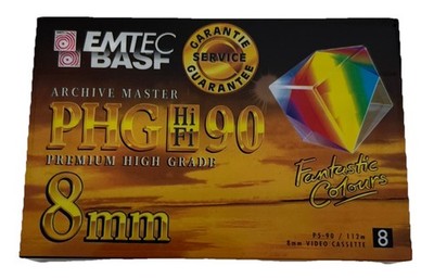 EMTEC/BASF PHG HiFi 90 Premium High Grade 8mm - Video LeerCassette, NEU,OVP