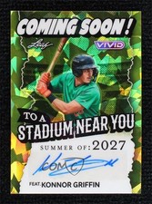 2025 Leaf Vivid Yellow Crystals 1/1 Konnor Griffin #CA-KG1 Auto v9t