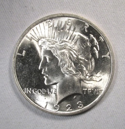 1923 Silver Peace Dollar UNC Coin AR42