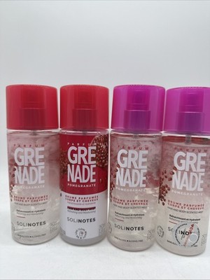 (4) Solinotes Grenade Pomegranate Hair & Body Mist Moisturizer 8.45oz