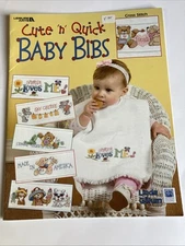 Leisure Arts Leaflet #3447 Cute 'n' Quick Baby Bibs Cross Stitch Patterns Charts