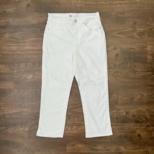 DG2 by Diane Gilman Classic Stretch Straight-Leg Ankle Denim White Women  s SZ 6P