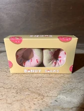 Donut Socks One Size- Adult ONE PAIR GREEN PINK SPRINKLES STOCKING STUFFING