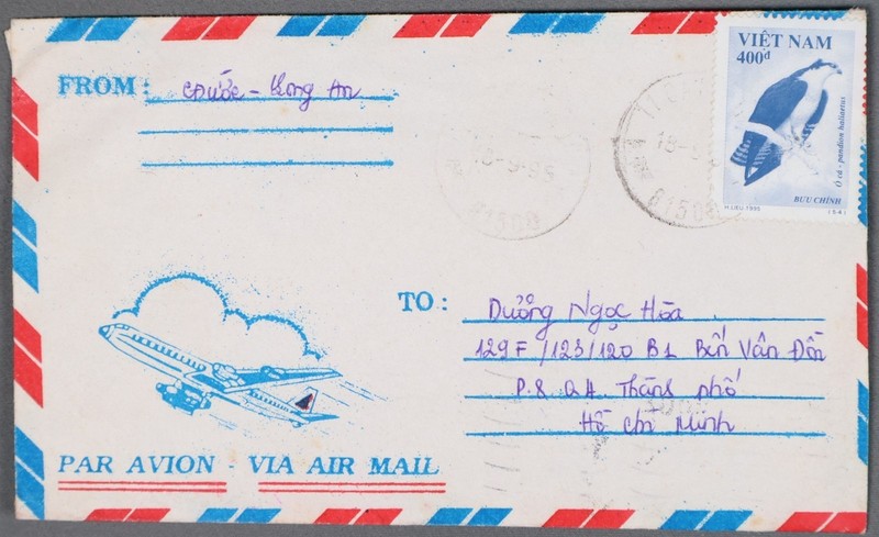 MayfairStamps Viet Nam 1990s 400d Bird to Ho Chi Minh Air Mail Cover cca_00881