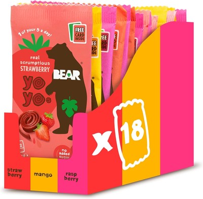 BÄR Variety Pack Yoyos - Trockenfruchtbrötchen - gesund - vegan - 20g -18 Packungen 