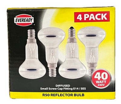 4er PACK EVEREADY 40W E14 / SES DIFFUSE KLEINE SCHRAUBKAPPE FASSUNG GLÜHBIRNEN NEU