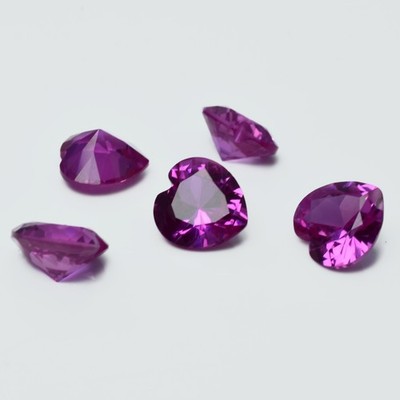 A+ Natural Ruby Gemstone Heart Cut 5X5 mm 50 Pcs CERTIFIED Pink Loose Gemstone