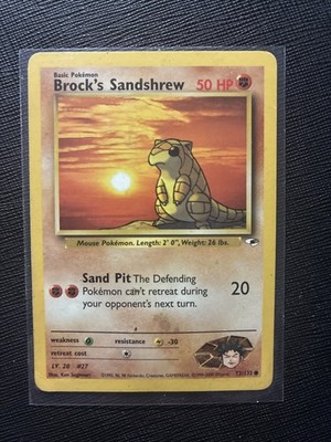 Brock's Sandshrew 2000 Pokemon Gym Heroes 1st Edition #72/132 * Light Play