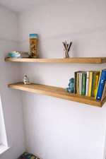 Rustic Floating Shelves - Reclaimed Scaffold Board - Solid Wood Wall Shelf