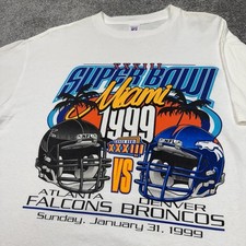 Denver Broncos Shirt Men XL NFL Football Vintage 90s Logo 7 Super Bowl Falcons