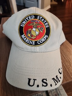 USMC Marine Corps Hat Logo Khaki Cover EGA US Official United States Licensed