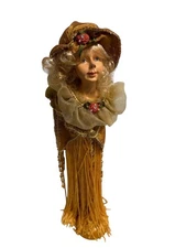 VTG ALLSTATE 15" Tassel Girl on Stand Art Deco Style Table Decor