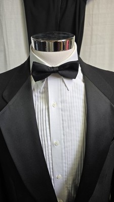 After Six 5 Piece Tuxedo Mens 42R 36X30 Black 2 Button Shawl Loro Piana Wool 