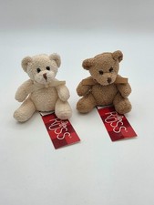 Lot of 2 Russ Berrie Vintage Stuffed Animal Bears 3" x 3" NWT
