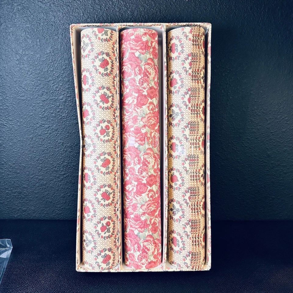 NOS 12 Forros de Estante Cajón Vintage Años 70’s 80’s No Adhesivo Rosas Florales Foto 2 de 4