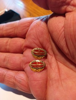 Hamilton Standard w propeller 5 & Ten year service award pins 10k Gold Marked