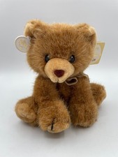 New Russ Soft N Suede Teddy Brown Bear Sugarplum 8" Sitting Plush Leather Tie