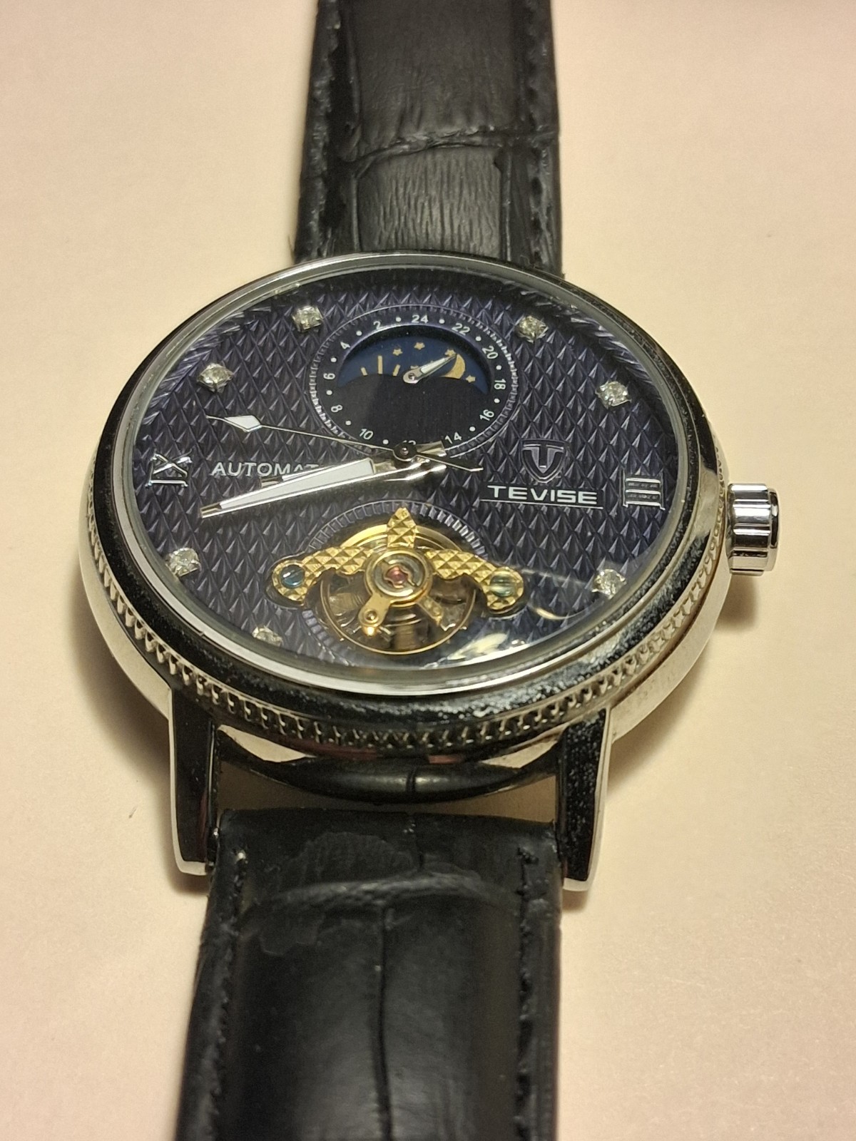 AUTOMATIC Mechanical tevise Watch Moonphase Trans… - image 4