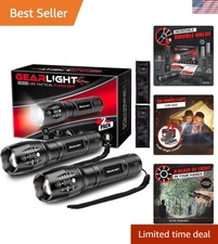 Durable 2-Pack LED Flashlights with 5 Modes - Perfect for Outdoors & Emergencies
