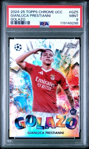 2024-25 TOPPS CHROME UEFA CLUB COMPETITIONS GOLAZO GIANLUCA PRESTIANNI PSA 9
