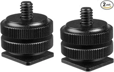 (2 Packs) Hot Shoe to 1/4 Adapter, Camera Hot Shoe Mount Adapter, Flash Shoe