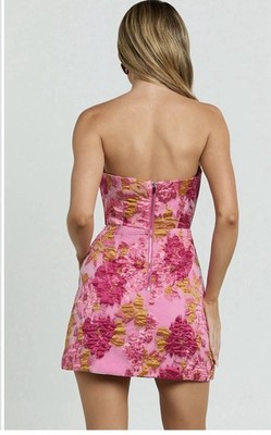 Showpo Brailey mini pink Floral jacquard Strapless dress Sz 4 Wedding Prom Derby | eBay Showpo Brailey mini pink Floral jacquard Strapless dress Sz 4 Wedding Prom Derby | eBay