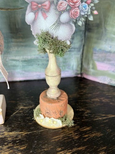 art assemblage handmade 3 PC EASTER CHICK sculpture OOAK paper mache Mixed Media - Picture 8 of 11