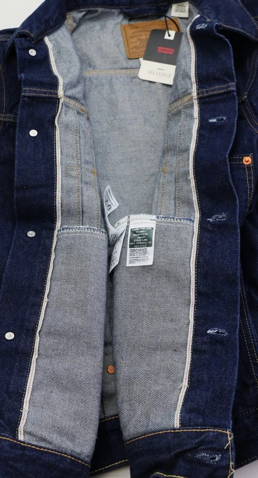 Levi's Type 1 Denim Jacket Selvedge Trucker 100% Cotton Men's Size M One Premium