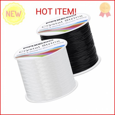 Bracelet String, Paxcoo 2 Rolls Elastic Stretchy Bead String Cord for Clay Beads