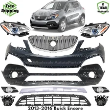 Front Bumper Cover Fascia & Headlight Assembly Kit 2013-2016 Buick Encore