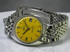 Vintage Omega seamaster premium yellow dial date Watch
