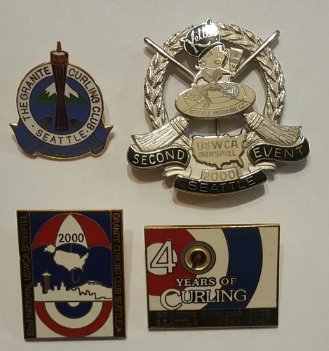 The Granite Curling Club Seattle curling club pins lot of 4