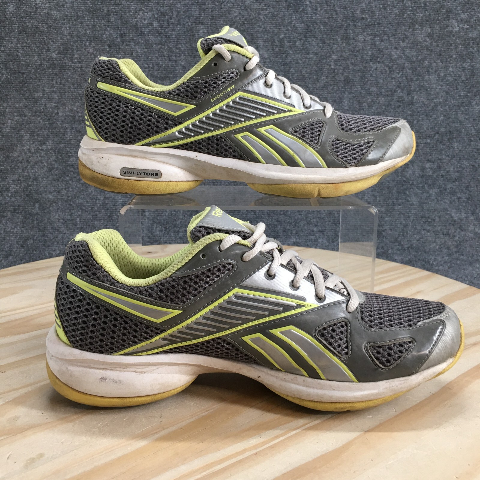 Reebok Shoes Womens 6.5 Simply Tone Athletic Training Sneakers Gray Yellow Mesh image 2