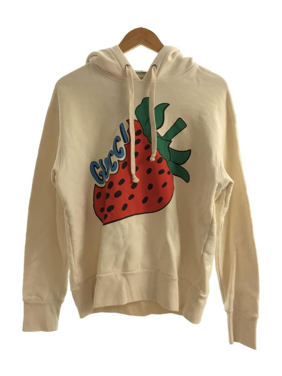 GUCCI 2020SS Strawberry Hoodie XS White Cotton 475374-XJA1R GUCCI 2020SS Strawberry Hoodie XS White Cotton 475374-XJA1R