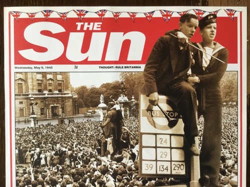 PÓSTER/PERIÓDICO 1945 1 PÁGINA: "LO HEMOS HECHO, ES VE DÍA, CELEBREMOS" - Imagen 3 de 13