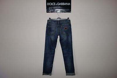 Dolce&Gabbana Black Label 14GOLD Logo Plate Faded&Dis. Jeans 44 IT 