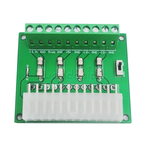 24/20 Pin ATX Desktop PC Power Supply Breakout Board Adapter Extension Module