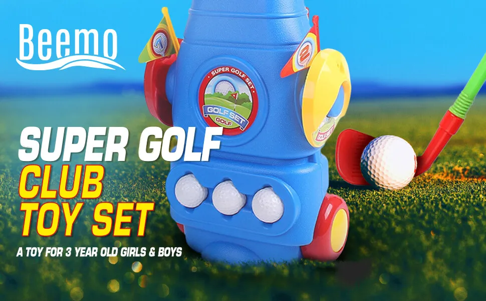 Toys for 3 Year Old Girls & Boys | Super Golf Club Toy Set | 3 Golf Clubs,  3 Bal