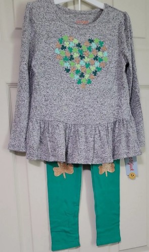 Cat & Jack Girls 2pc Outfit Lucky Shirt Leggings St.Patrick's Day NWT 4T - Picture 9 of 9