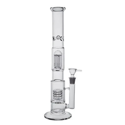 SUNBOWL 16" Tall Glass Bong Tree Dome and Bird Collar Percolator Smoking Pipe Large Bong