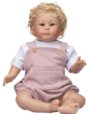 YIHANGG 58CM Reborn Baby Doll With Rooted Blond Hair Soft Touch Cuddly Toddler P