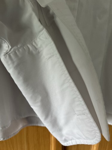 Mens White Yves Saint Laurent Dress Shirt Double Cuffed Size 18” - Picture 9 of 15