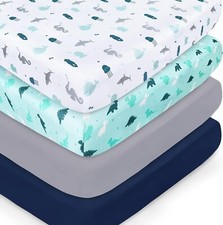 4-Pack Crib Fitted Sheets for Standard Crib  Toddler Bed 52''x28'' Baby Boys