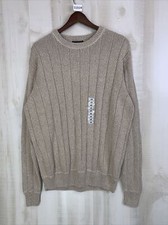 Docker Relaxed Fit Khaki Knit Crew Neck Mens Large Sweater NWT