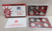 EMPTY PACKAGING Box Lenses & COA for 2003 United States Mint Silver Proof Set
