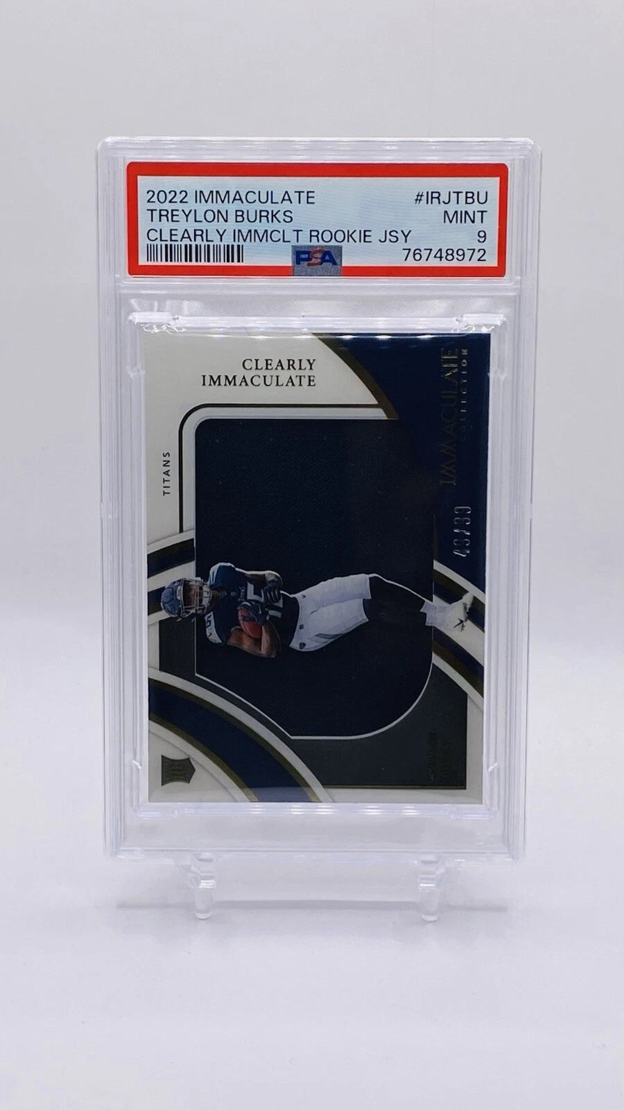 Treylon Burks Panini Immaculate Collection Clearly Immaculate Rookie Jerseys #IRJTBU Base