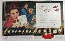 1949 Hamilton Watch Railroad Accuracy Christmas To Peggy From Jim VTG Print Ad