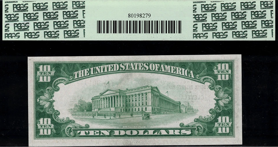 1929 $10 Federal Reserve Bank Note - Cleveland - FR.1860-D - Graded PCGS 65 - Image 2 of 2