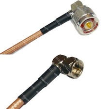 RG400 N MALE ANGLE to F MALE ANGLE Coaxial RF Cable USA-Ship Lot